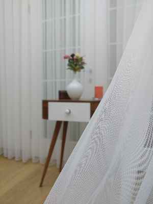 Dönergücü - Mat Zemin Tül Perde Ekru Renk 1.kalite- Ekru - Kurşunlu Tül