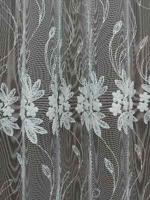 Brode İşlemeli Nakışlı Tül Perde Sarmaşık Desen 280- Ekru