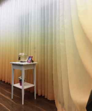 Turuncu Sarı Ekru Degrade Geçişli Düz Tül Perde- Sarı-turuncu-ekru