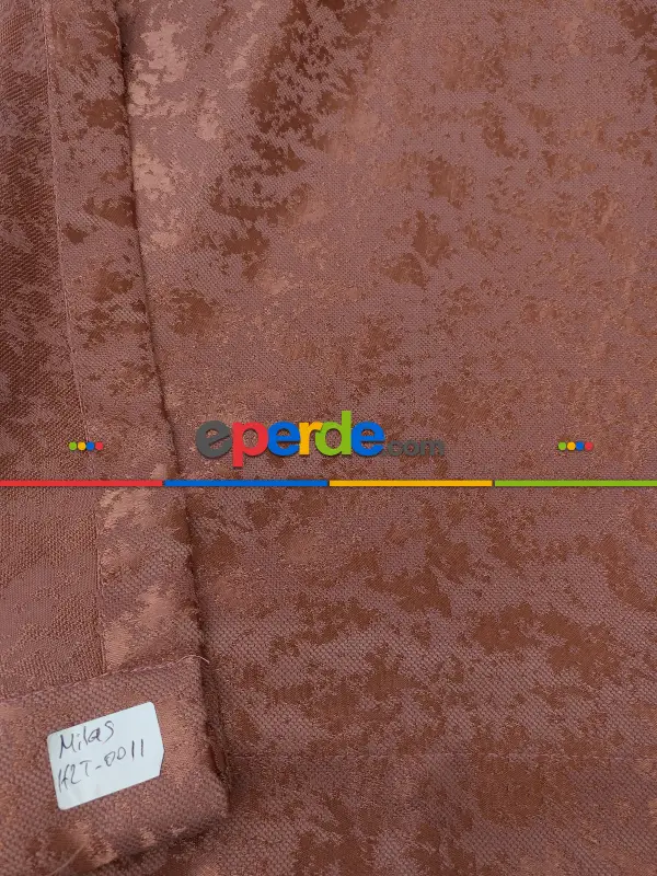 Kremit Rengi Duz Jakar Fon Perde (150)- Kiremit Rengi