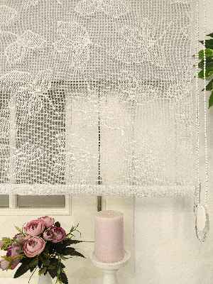 Oturma Odası - Çiftli Sistem Tül Stor Beyaz Örme Tül 2023- Beyaz