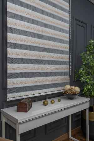 Zebra Perde - Degrade Renk Geçişli Kırık Pileli Zebra Perde