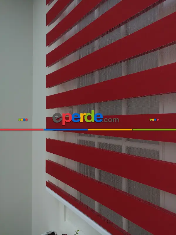 Salon Zebra - Rakipsiz Fiyat Son İndirim!!!İndirimli!!! Zebra Perde Kırmızı Zebra Ozel Fiyat- Kırmızı