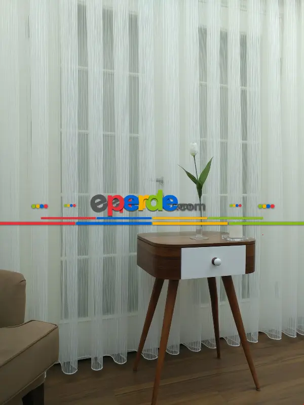 Mutfak - Çizgili Tül Zigzaglı 1. Kalite