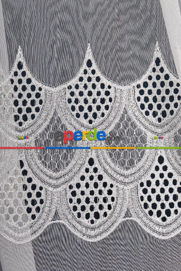 Balık Ağı Tt Zemin Brode Nakış İşlemeli Tül Perde