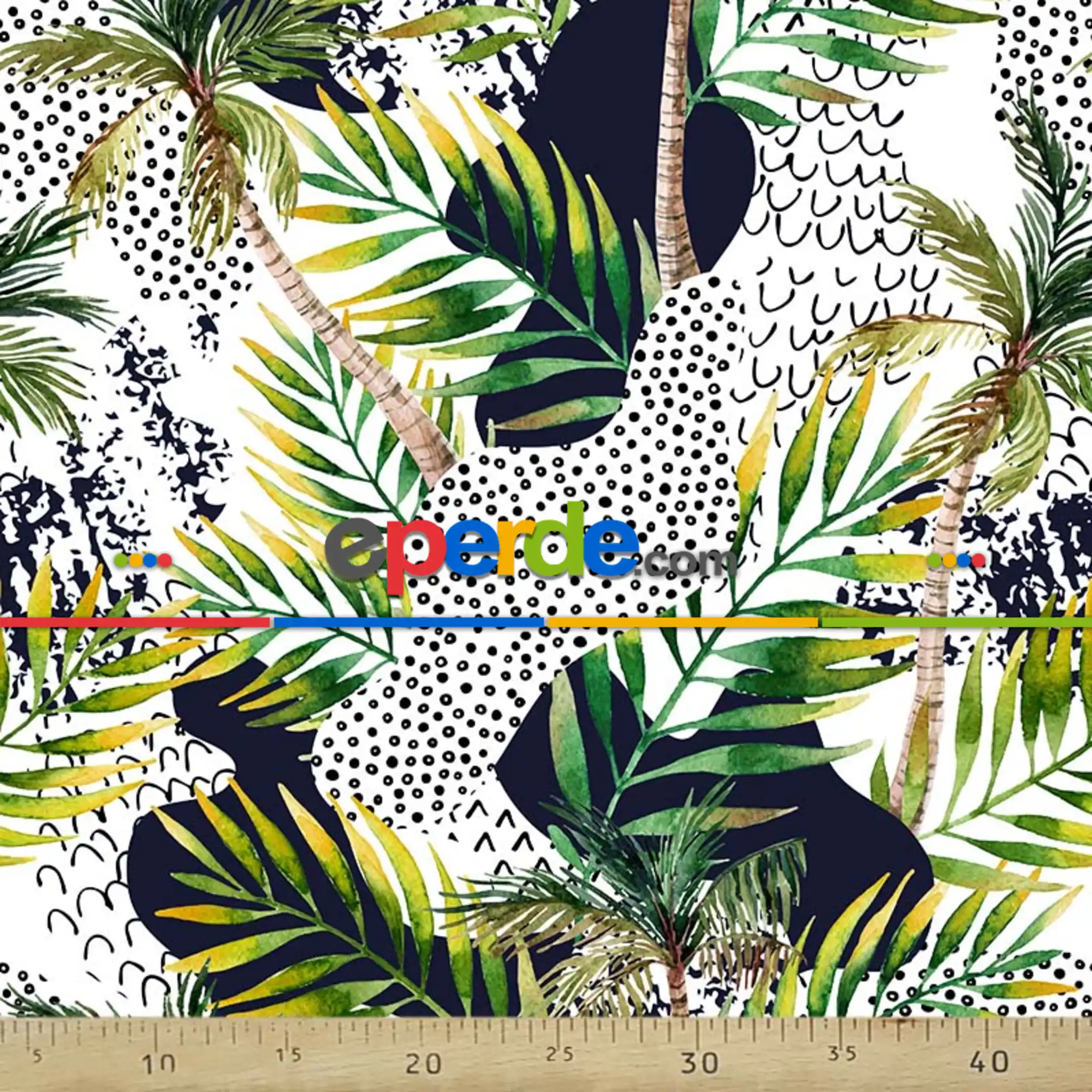 Mutfak Fon Perde Baskılı- Siyah