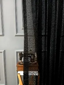 Siyah Leopar Desen Desen Moder Tül Perde