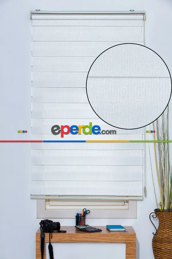 Mutfak Zebra Perde Düz Seri- Beyaz