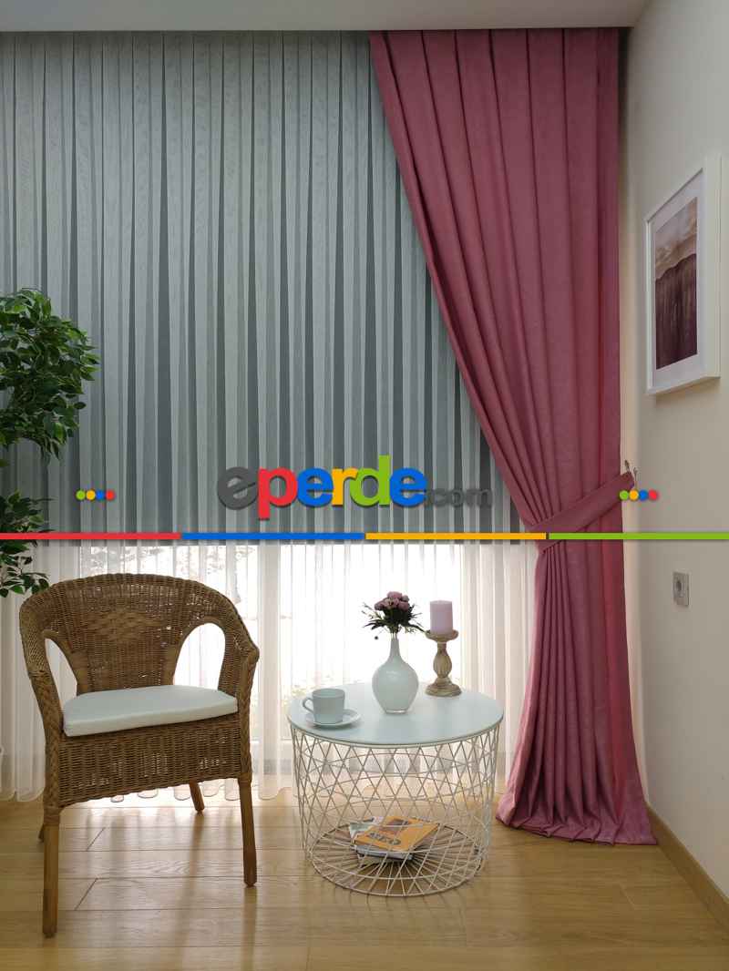 Soft Pembe Koyu Fon Perde Geniş En (285)- Pembe Koyu
