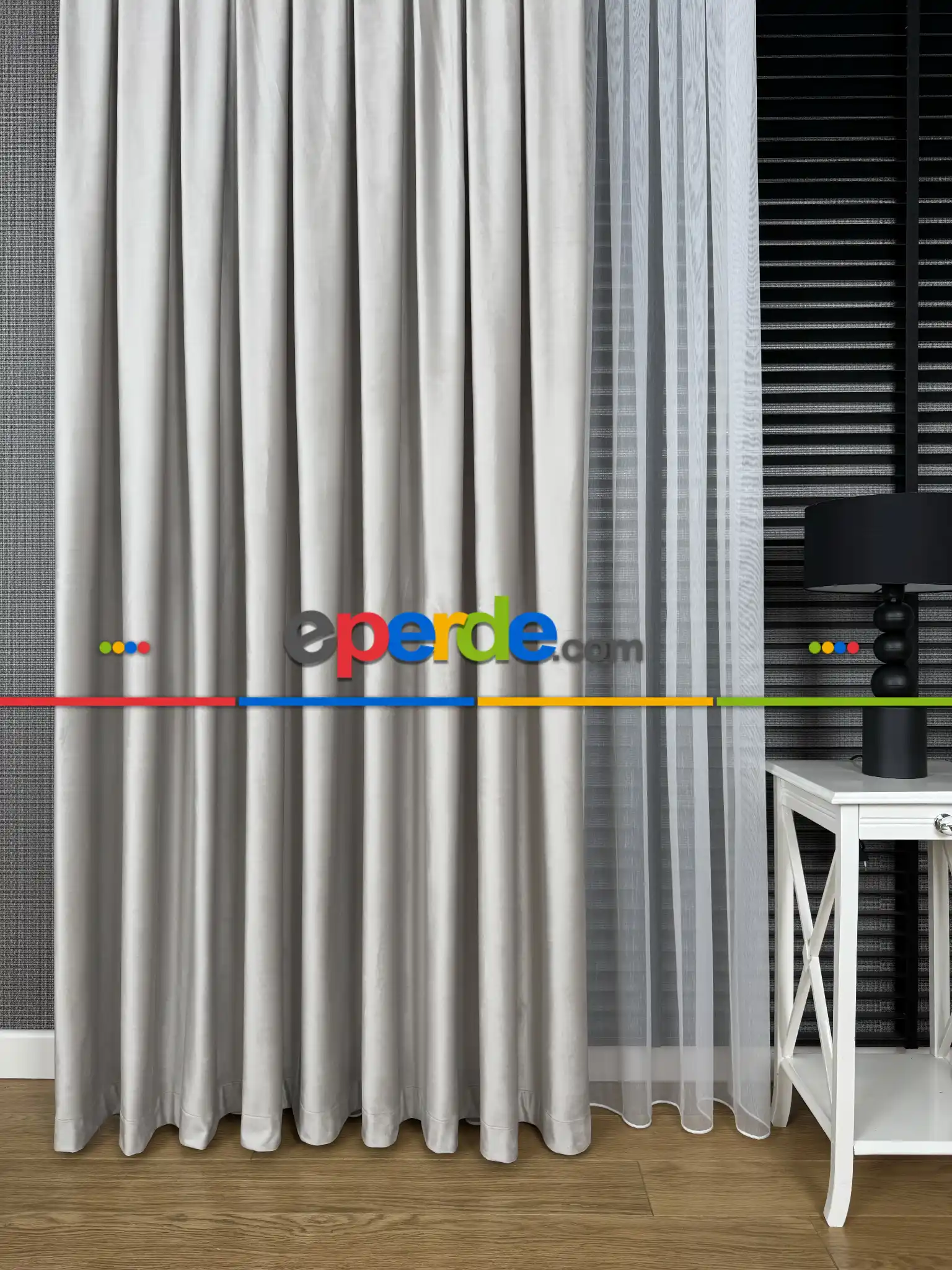 Açık Gri İthal Kadife Fon Perde, Premium Kalite Serisi Kadife Fon Perde