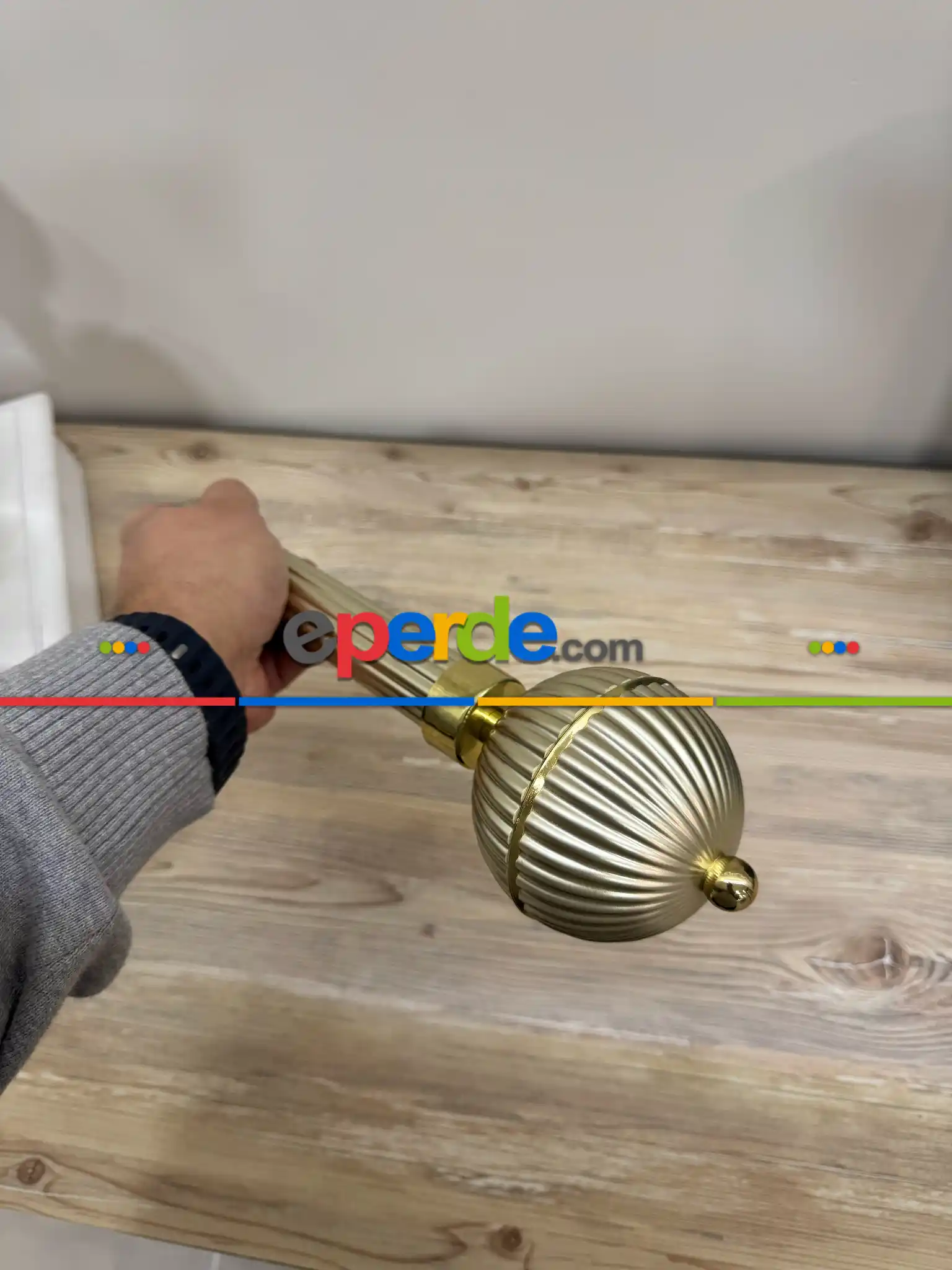 Açık Altın Gold Metal Rustik Perdelik