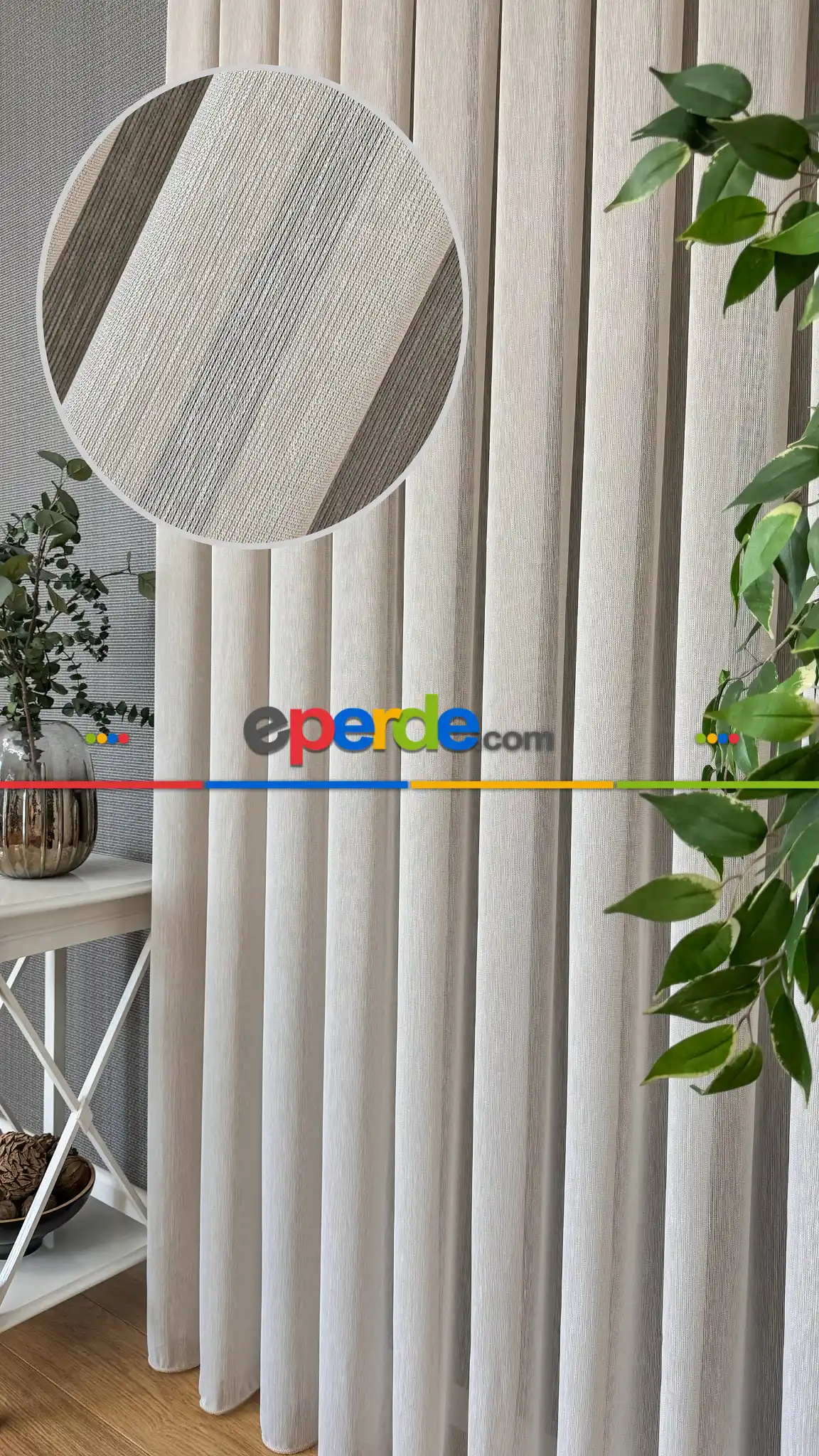 Mutfak Tül Krem Keten Düz Tül Perde - Ağır Gramajlı Premium