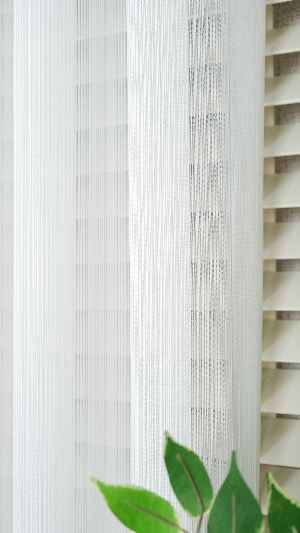 Ekru Çizgili Tül Perde, Ağır Gramajlı Premium Seri, Kurşunlu Etek