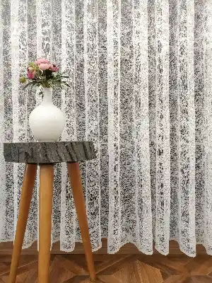 Fransız Dantel Tül Perde- Ekru Bt1509