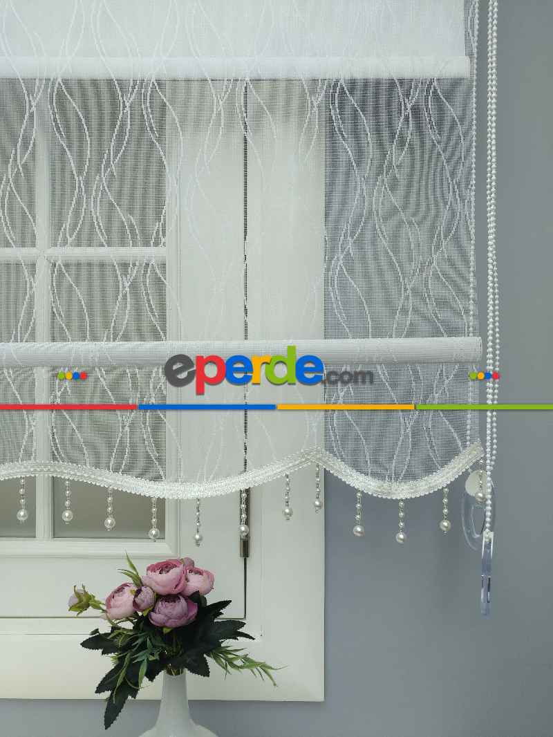 Kampanyalı Fiyat Çiftli Sistem Tül Ve Stor Perde - Ekru Renk