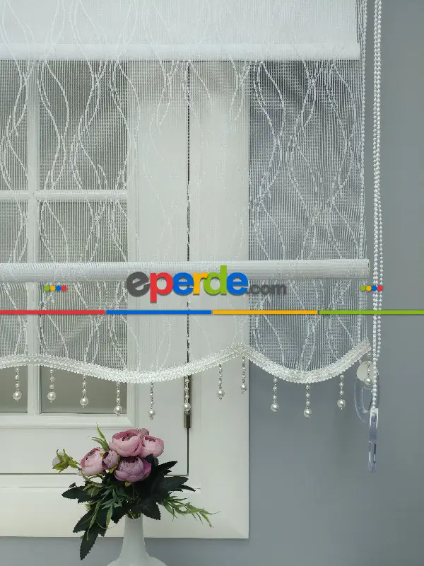 Kampanyalı Fiyat Çiftli Sistem Tül Ve Stor Perde - Ekru Renk