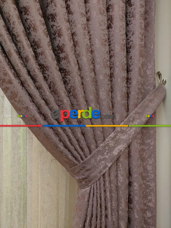 Koyu Pudra Rengi Duz Jakar Fon Perde (150)- Gül Pembe