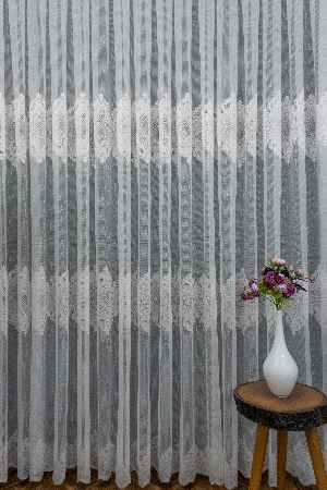 2022 Model Ekru Damask Desenli Örme 1.sınıf Kalite Tül Perde