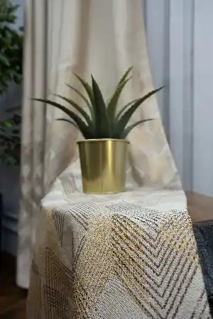 Modern Pano Fon Perde Renk Geçişli Çift Renk - 505- Gri Açık-altın-kahve-kum Beji