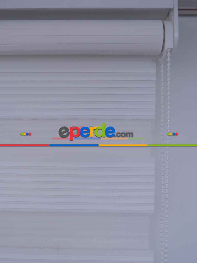 Zebra Perde - Beyaz - Dar Plise Model- Beyaz