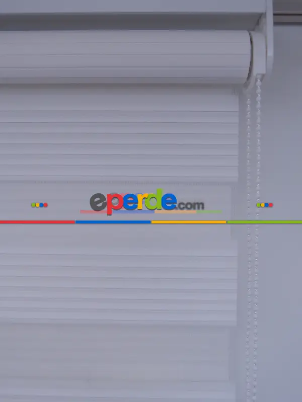 Mutfak - Zebra Perde - Beyaz - Dar Plise Model- Beyaz