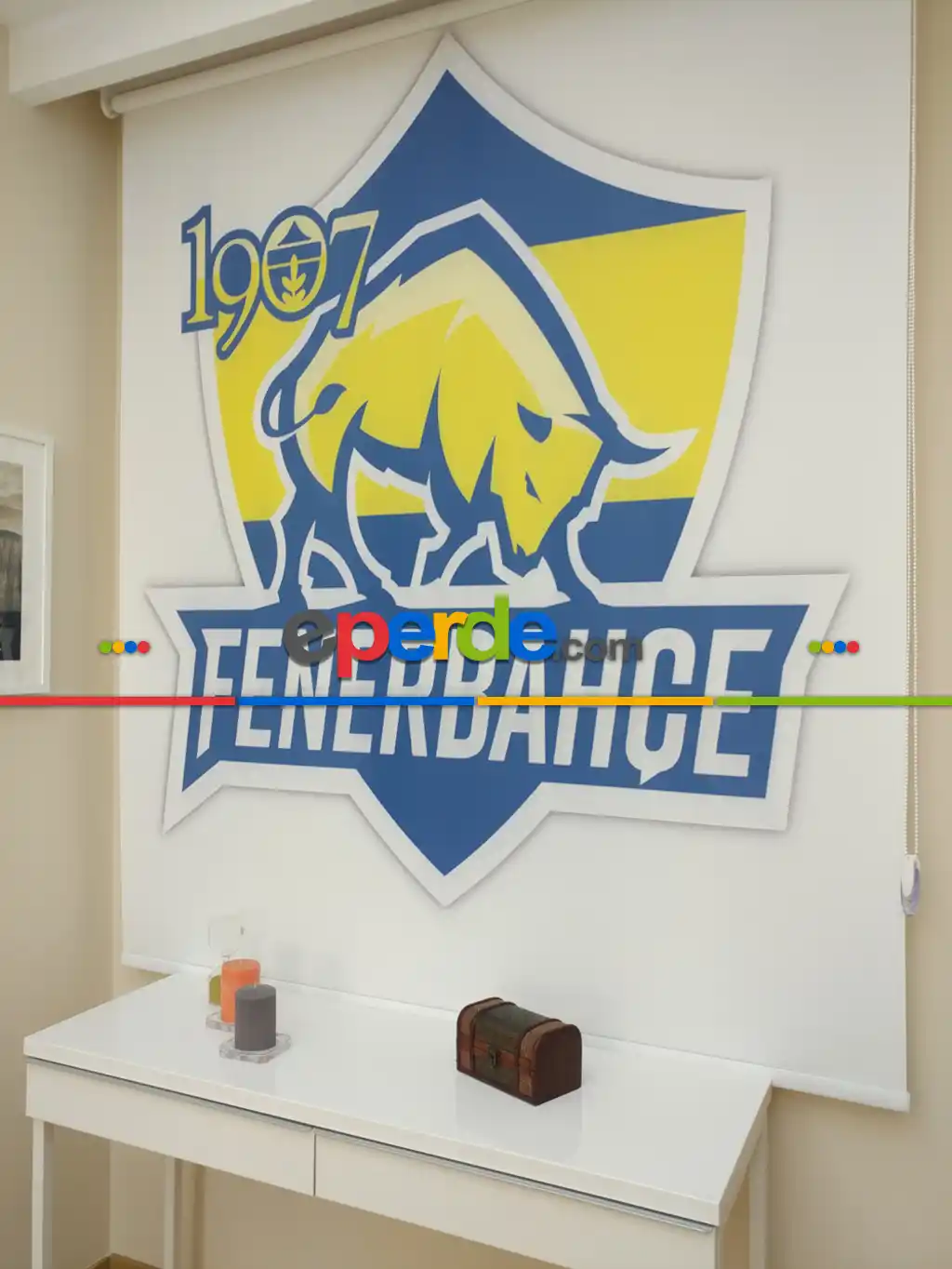 Fb Taraftar Fenerbahçe Baskılı Stor Perde- Lacivert-Sarı