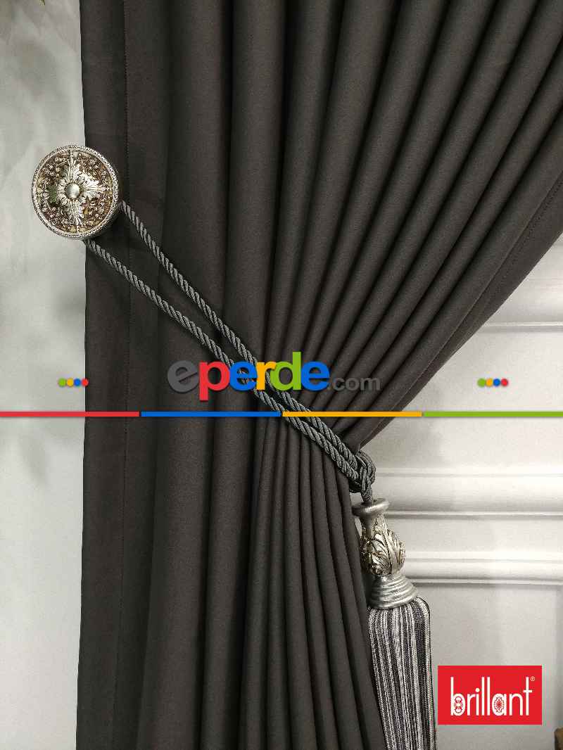 %99 Brillant Karartma Blackout Antrasit Gri Renk Fon Perde- Antrasit