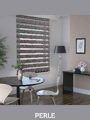 Koyu Gri Renk Bambu Stor Zebra Perde Yüksek Kalite Alüminyum Kasa Soft Bamboo