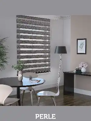 Koyu Gri Renk Bambu Stor Zebra Perde Yüksek Kalite Alüminyum Kasa Soft Bamboo