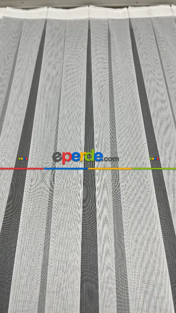 Mutfak Tül Perde - Desenli Tül - Altın Simli Hafif Keten Tül - Etek Ucu Nakışlı Tül Perde -  Salon Tül Perde