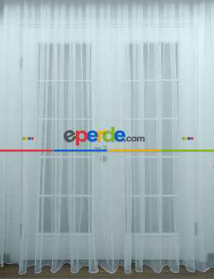 Grek Tül Perde - Petek Zemin- Beyaz-ekru - Kurşunlu Tül