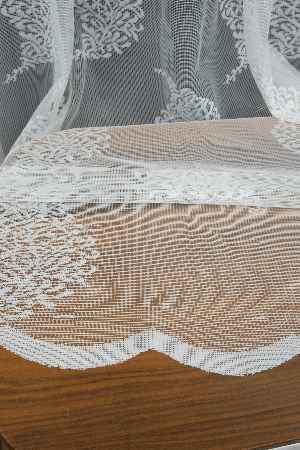 Fransız Dantel Tül Serpme Desenli - Ütü İstemez- Ekru