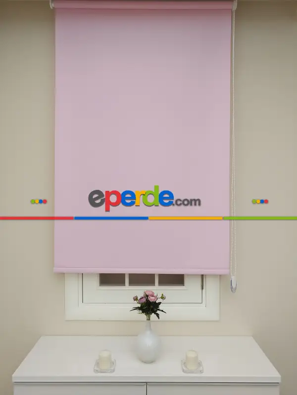 Mutfak Stor - Pembe Stor Perde - Pvc Mat Stor Perde - Pembe 1. Kalite- Pembe-pembe Açık-pembe Pudra Pembe