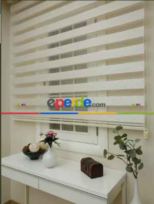 Zebra Perde -bambu Düz Zebra Perde- Ekru