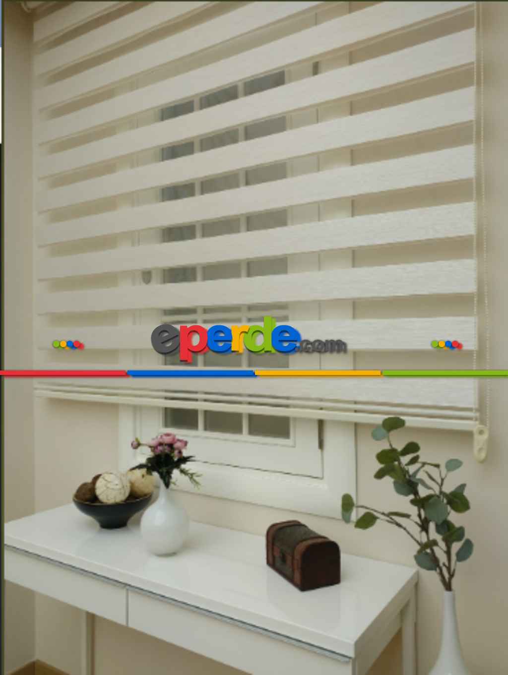 Zebra Perde -bambu Düz Zebra Perde- Ekru