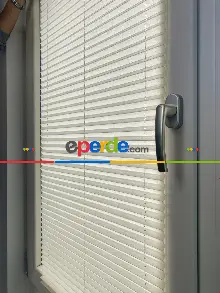 Mutfak - Plisel Perde, Krem Diamond Seri Cam Balkon Perdesi 1. Kalite (matkapsız Montaj Yaylı Sistem)