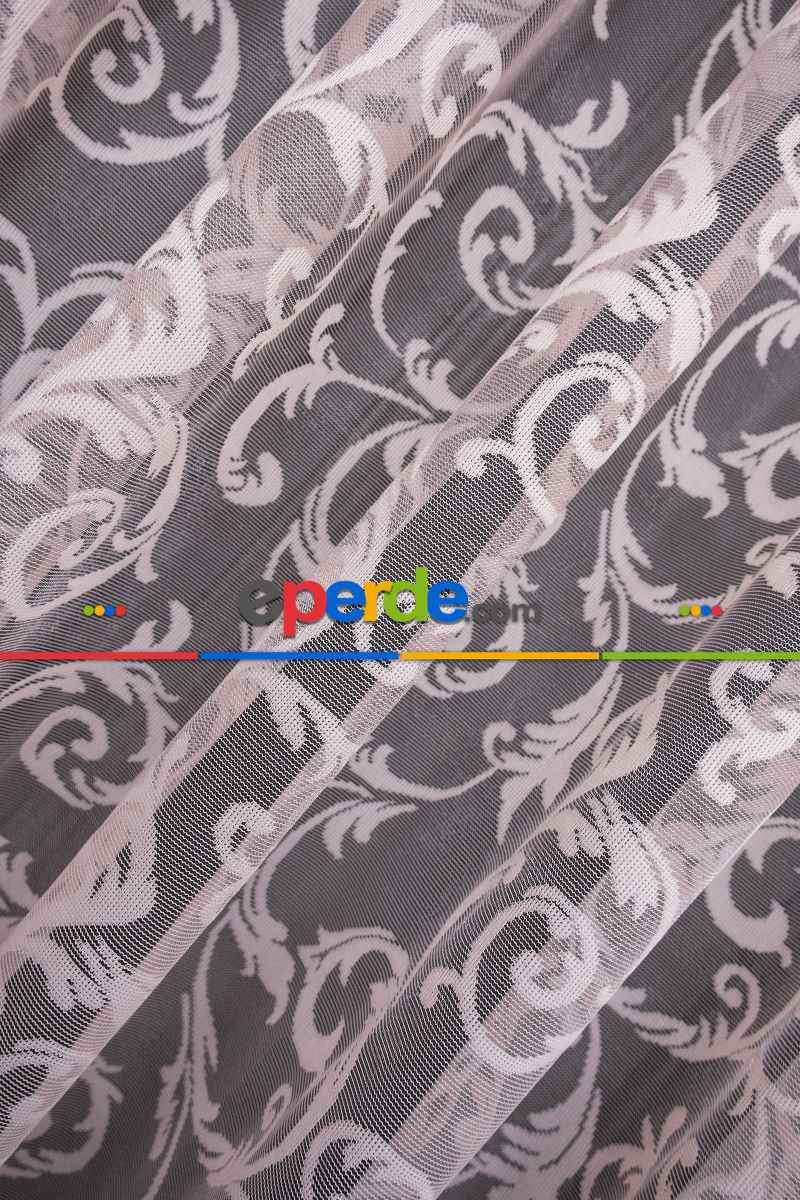 Sarmaşık Şal Desen Pudra Renk Desen Tasarım Tül