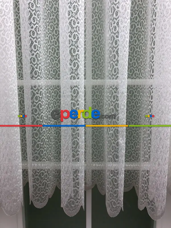 Örme Dokulu Tül Perde- Ekru