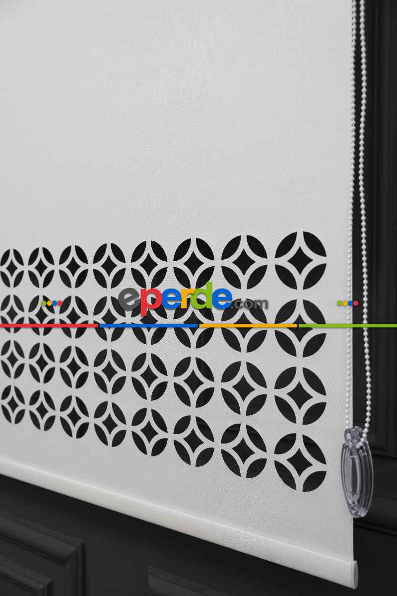 Ekru Renk Lazer Kesim Mat Stor Perde (ister Düz - İster Lazer Kesimli Satın Alın)