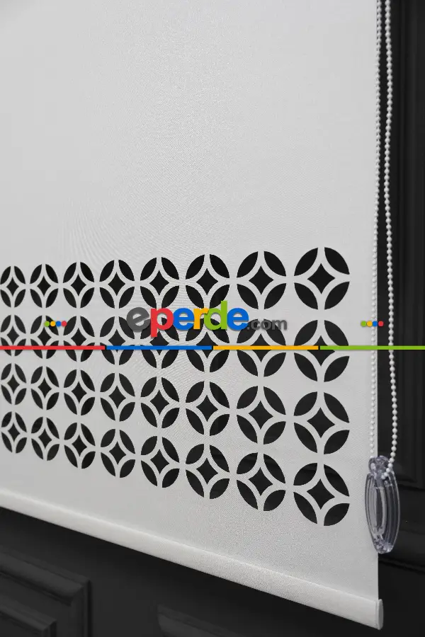 Salon Stor - Ekru Renk Lazer Kesim Mat Stor Perde (ister Düz - İster Lazer Kesimli Satın Alın)