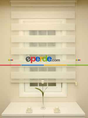 Salon Zebra Perde - Yıldız Zebra Perde- Ekru