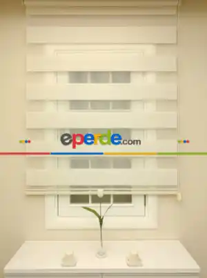 Yatak Odası - Plise Zebra Perde - Ekru