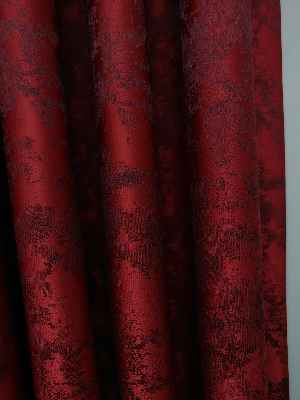 Patine Desenli Kırmızı Bordo Renk Jakar Desenli Fon Perde - Bordo