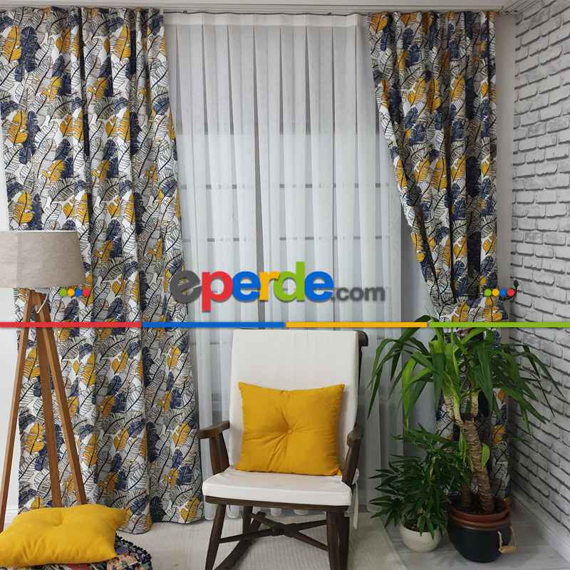 Mutfak Fon Perde Baskılı Evm737- Siyah