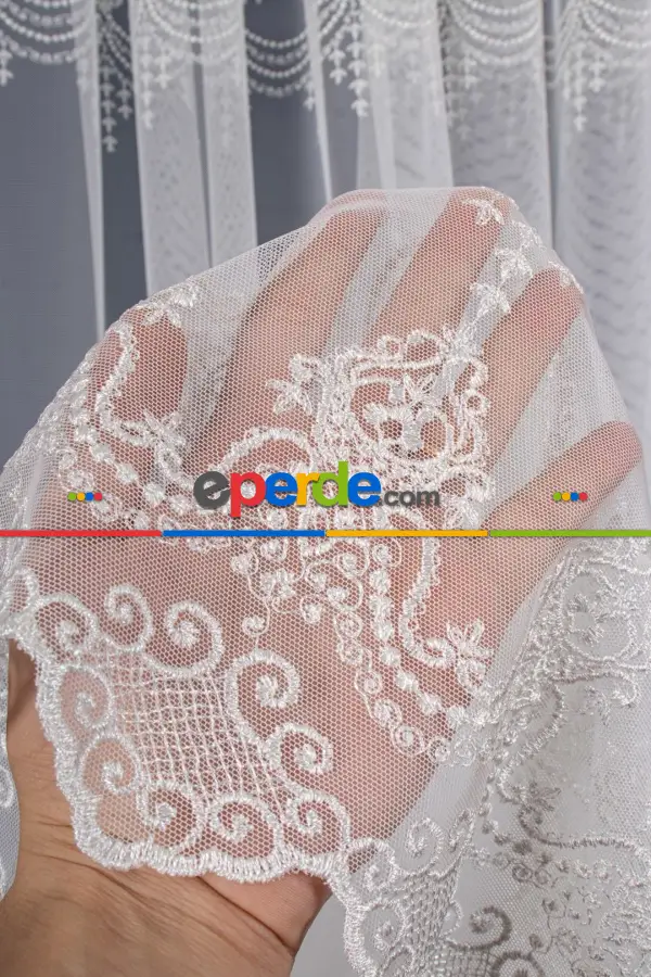 Elit Brode İşlemeli Tül Perde