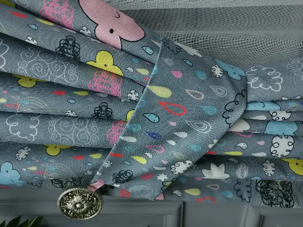 Bulut Ve Damla Desenli Fon Perde Evm680 Kumaşı Kalındır Duck Bezi Değildir- Siyah-Gri-Füme-Antrasit-Sarı