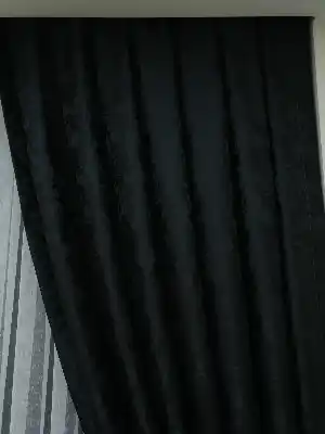 Siyah Renk Jakar Desenli Fon Perde - Siyah