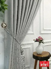 %90 Brillant Karartma Blackout Açık Gri Renk Fon Perde- Gri Açık