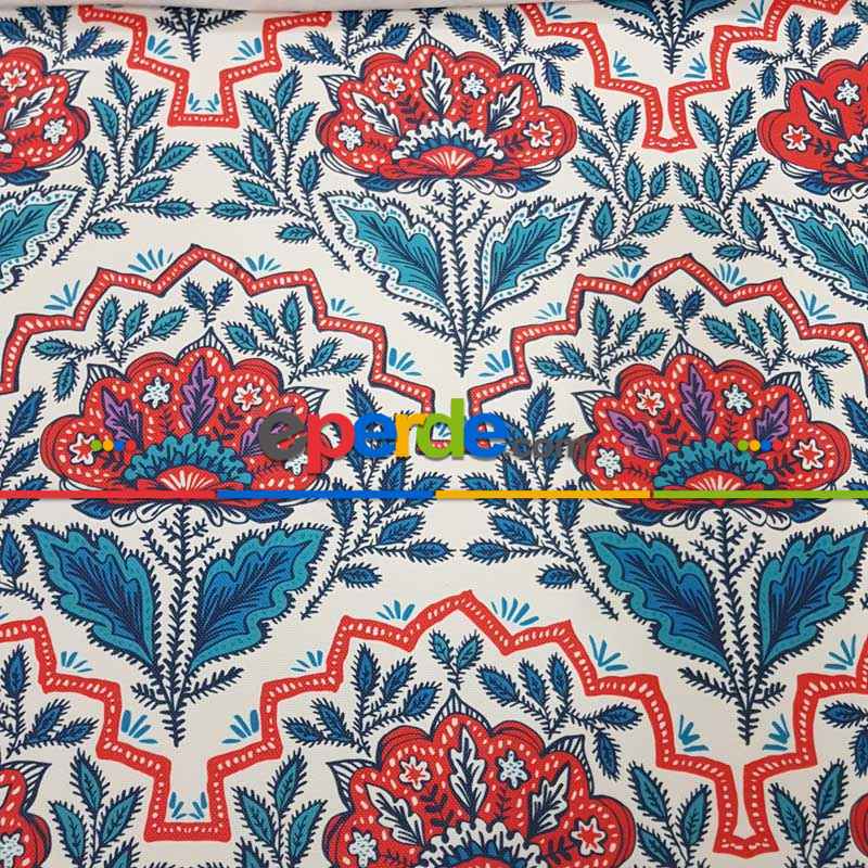 Çiçek Desenli Fon Perde Evm1519 Kumaşı Kalındır Duck Bezi Değildir-  Çok Renkli 2