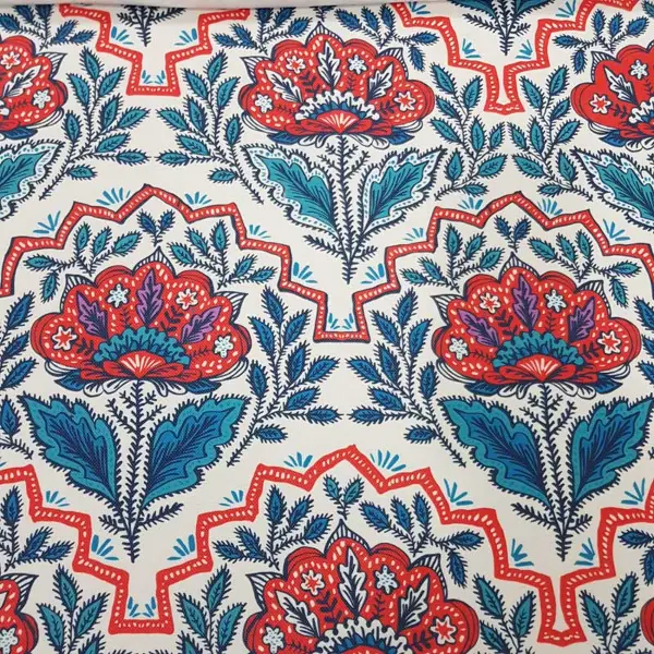 Çiçek Desenli Fon Perde Evm1519 Kumaşı Kalındır Duck Bezi Değildir-  Çok Renkli 2